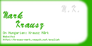 mark krausz business card