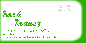 mark krausz business card